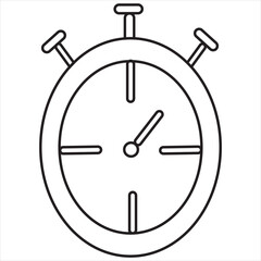 Vector, Image of stopwatch, Black and white color, with transparent background
