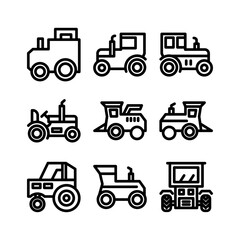 tractor icon or logo isolated sign symbol vector illustration - high quality black style vector icons
