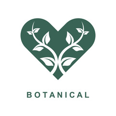 botanical logo illustration for beauty natural organic brand