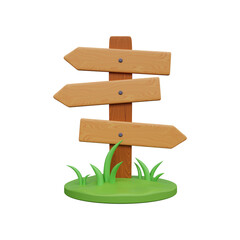 Direction road signs are arrows. Travel direction icon. 3d render.