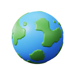 Travel icon. Planet Earth. 3D Render.