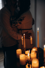 wedding ring, atmosphere of candles and romance