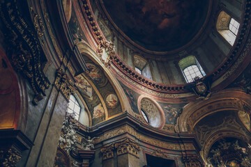 Interior of Church of the Gesù, Rome Italy, Roma, Italia