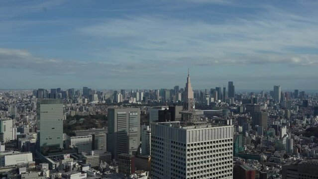 Buildings, urban landscape materials, business, Tokyo Shinjuku view from the Metropolitan Government, skyscrapers, blue sky