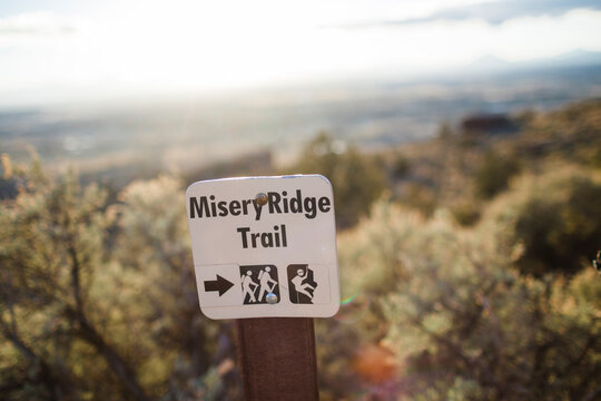 Misery Ridge Trail sign at Smith Rock