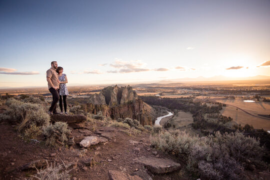 Engaged Couple at Smith Rock in Oregon