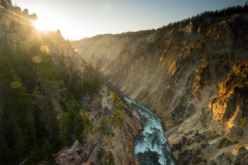 Snake River Canyon below Lower Yellowstone Falls, Yellowstone National Park, Wyoming, USA