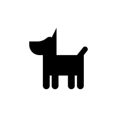 Silhouette of a small puppy, a dog. 