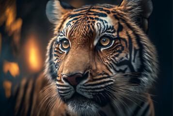 Portrait Tiger - Thema bedrohte Tierarten oder Wildtiere. Generative AI Illustration