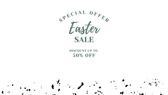 happy easter day sale wish video with dotted background