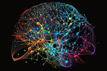 Datenfluss, Visualisierung und Netzwerk, Gehirn, generative AI