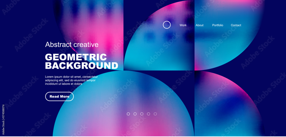 Poster circles, round shapes and lines with fluid gradients abstract background. vector illustration for wa