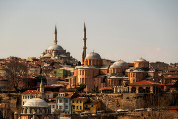 Obraz premium Zeyrek Mosque(Monastery of the Pantocrator) and Fatih Mosque in Fatih district of Istanbul, Turkey