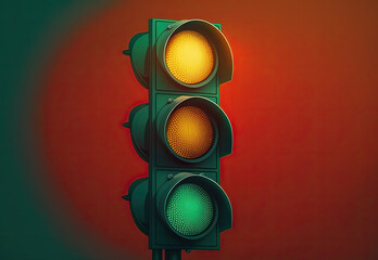 traffic light on vibrant background created with Generative AI technology