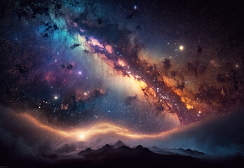 Obraz premium spiral galaxy in space created with Generative AI technology