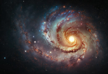 Fototapeta na wymiar spiral galaxy in space created with Generative AI technology
