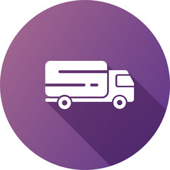 Delivery truck icon in flat design style. Cargo signs illustration.