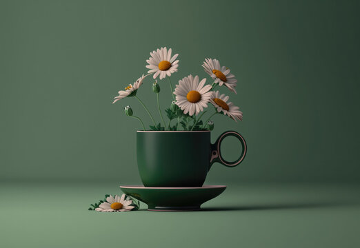 flower in a pot created with Generative AI technology