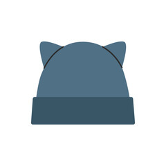 Stylish knitted hat. Cute casual headwear, fashionable accessory isolated white background. Vector cartoon illustration