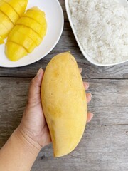 Mango and sticky rice with coconut milk Thai food