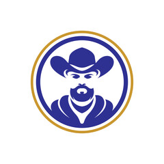 Naklejka premium Cowboy logo images