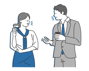 사무실 직원간의 커뮤니케이션과 솔루션 해결 일러스트