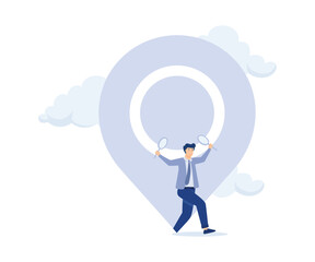 Location search for business address,office location street information concept, modern flat vector illustration