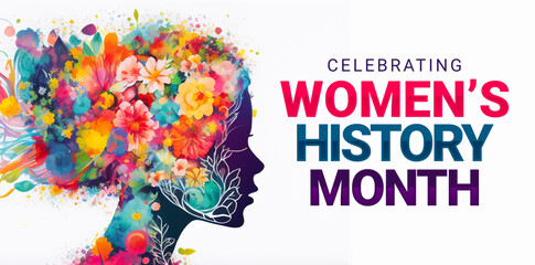 Women's history month celebration background generative ai in colorful pastel flowers. Generative ai
