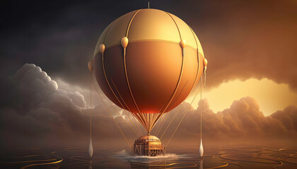Air balloon. Illustration. Generative AI