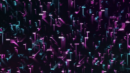 Artificial intelligence beacon scans financial business chart and data on technology background