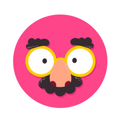 Funny disguise on white background