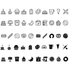 Bakery icon vector set. cooking illustration sign collection. bake symbol.