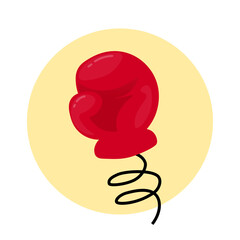 Boxing glove for April Fool's Day prank on white background