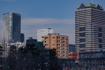 Obraz premium 東京の赤坂9丁目で見える都市風景