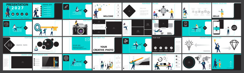 Fototapeta na wymiar Business presentation, powerpoint, infographic design template with red elements, background. Start a business. A team of people creates a business. Financial work. Use of flyers, marketing, job