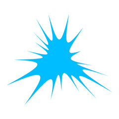 Blue water splash isolated