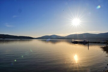 sunset on the lake
