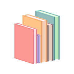 Books in flat design style, vector illustration