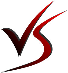 VS icon, versus battle icon sign logo symbol black red design transparent background