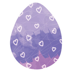 Painted Easter egg on white background