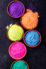 Fototapeta na wymiar Gulal colors for Indian Holi festival