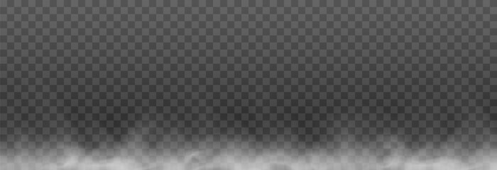 Vector fog or smoke on isolated transparent background. Smoke, fog or cloud png. White smoke png.