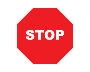 Stop vector sign. Red stop vector sign.