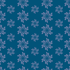 Abstract seamless pattern in dark blue. Vector horizontal simple background.