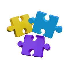 Puzzle pieces. 3d render