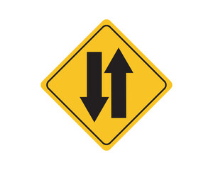 Two way traffic sign design. Two way sign sign.