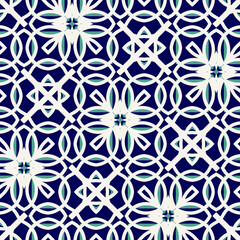 Flat illustration vector-style image of geometric floral and leaves pattern