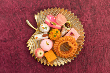 Indian Mithai Imarti Also Called Amitti, Amriti, Emarti, Omritti, Jahangir, Jhangiri, Jaangiri Is Spiral Jalebi Like Mithai Enjoyed On Holi, Diwali, Rakshabandhan, Janmashtami, Navaratri, Puja, Rakhi