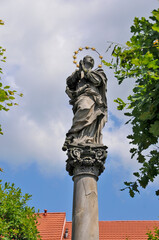 Column of St. Mary. Lubomierz, Lower Silesian Voivodeship, Poland.