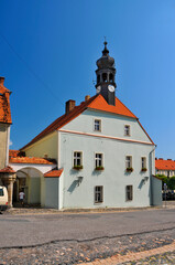 Town hall in Lubomierz, Lower Silesian Voivodeship, Poland.